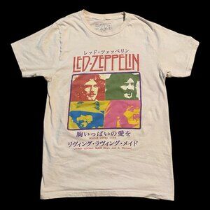 Led Zeppelin Japanese Singles Graphic Band Members T-Shirt Size Small